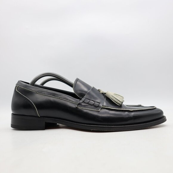 Del Re Shoes Shoes Men\'s EU Size 43 Black Leather Loafers Slip On Made In Italy